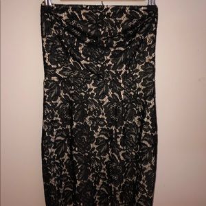 Missguided strapless lace bodycon dress